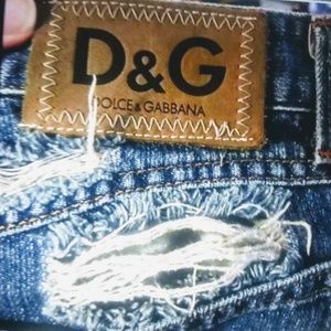 Docile & gabbana  denim ripped blue jeans